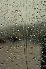 Drops of rain on the window