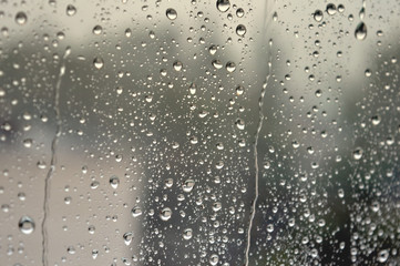 Drops of rain on the window