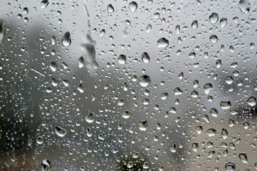 Drops of rain on the window