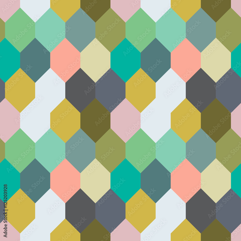 Poster Big hexagons pattern.