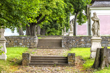Park in Abbey of the Holy Cross  in Austria.