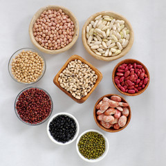 Fototapeta premium Collection of bean on white background
