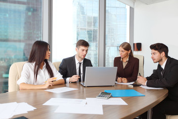 Obraz premium Business people working together at a meeting