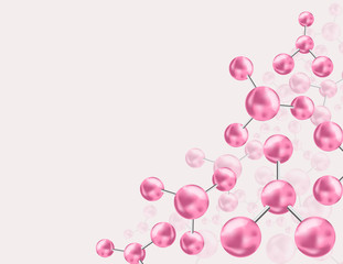 molecule vector , pink molecule . abstract banner background