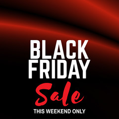 Black friday sale. Red waves on the abstract background.