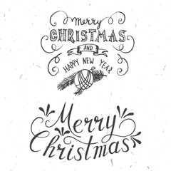 Merry Christmas Lettering Design. Vector illustration.