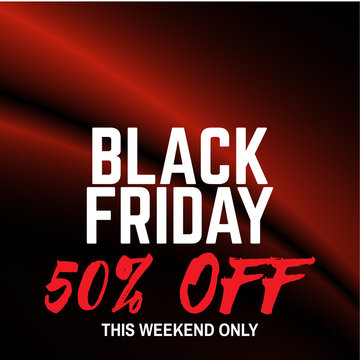 Black friday sale. Red waves on the abstract background.