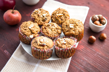 Carrot cupcakes with oat flour and cranberries
