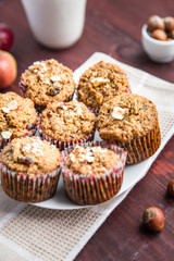Carrot cupcakes with oat flour and cranberries