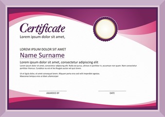 purple Modern Diploma / Certificate Template Design