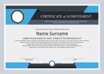 Blue Modern Diploma / Certificate Template Design