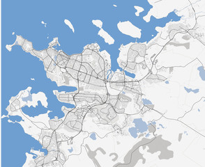 Map of Reykjavik city. Iceland Roads - 125209764