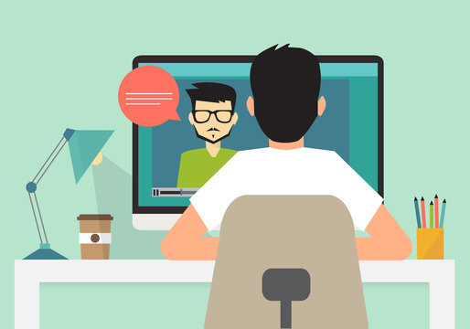 Online education, distance learning. Flat modern illustration concepts