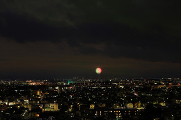 Fototapeta premium Fireworks, night view of Tokyo from the high-rise building