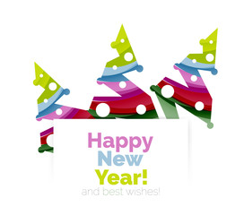 Naklejka premium Christmas and New Year geometric banner with text