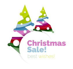 Christmas and New Year geometric banner with text