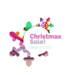 Christmas and New Year geometric paper design banner