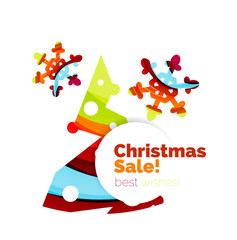 Christmas and New Year geometric paper design banner