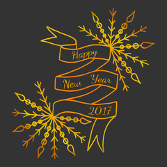Happy New Year 2017 greeting card
