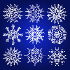 Fototapeta na wymiar Decorative Snowflakes Vector Set