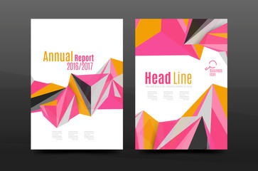 3d triangle shapes. Business annual report cover