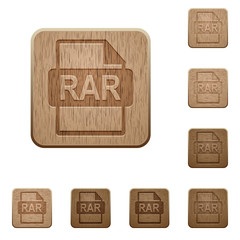 RAR file format wooden buttons