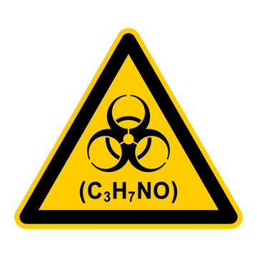 wso258 WarnSchildOrange - english warning sign: biohazard dimethylformamide - German Warnschild: Biogefährdung (C3H7NO) Dimethylformamid - g4738