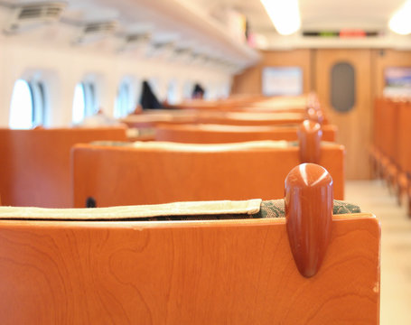 JAPAN - NOVEMBER, 2014: Seat Inside Shinkansen (Bullet Train), J