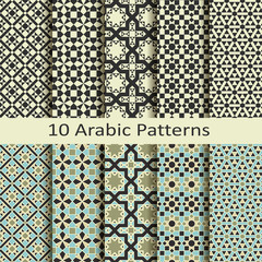set of ten seamless vector traditional geometric arabic patterns