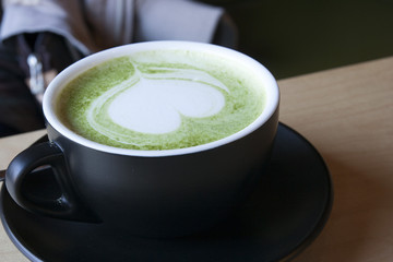 Latte art, Green tea latte