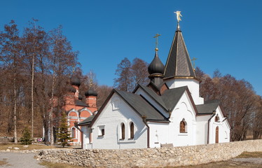 Fototapeta na wymiar The temples of the holy source in the monastery of St. John the Evangelist in the Ryazan region
