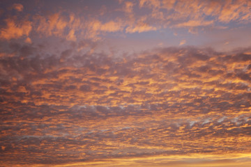 Golden and pink unusual clouds