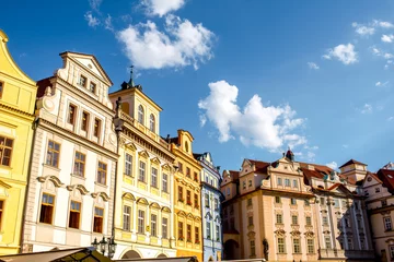 Fototapeten Prag View on the buildings on the main old square in Prague on the sunset  © rh2010