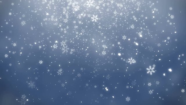 Blue Christmas Snowflakes Background, Christmas background Looped.