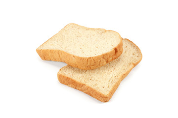 Slices of bread on white