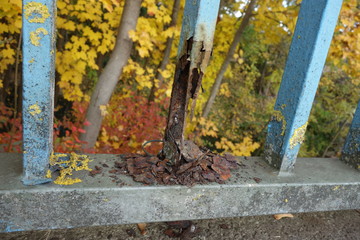 verrostetes Brückengeländer