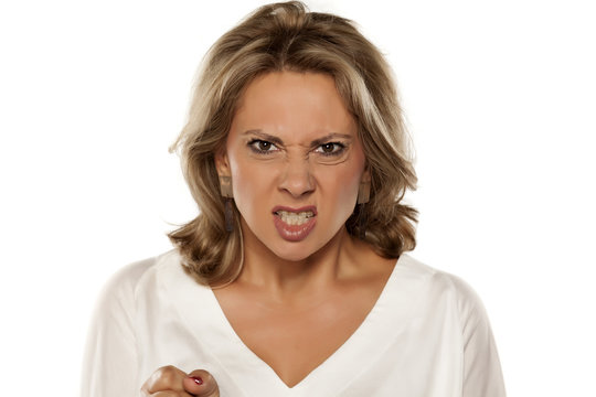 angry and mad middle-aged women
