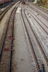 Fototapeta premium Schienen mit Weichen
