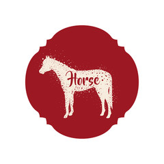 Horse icon. Livestock animal life nature and fauna theme. Isolated design. Vector illustration