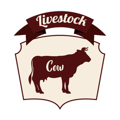 Cow icon. Livestock animal life nature and fauna theme. Isolated design. Vector illustration