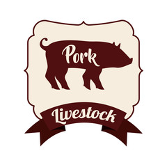 Pork icon. Livestock animal life nature and fauna theme. Isolated design. Vector illustration