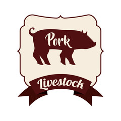 Pork icon. Livestock animal life nature and fauna theme. Isolated design. Vector illustration