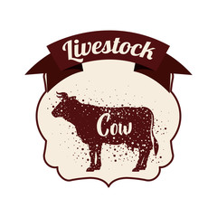 Cow icon. Livestock animal life nature and fauna theme. Isolated design. Vector illustration