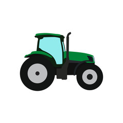 Blue vector tractor. Isolated illustration