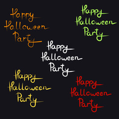 Fototapeta na wymiar Colored inscriptions, Happy Halloween, on gray background