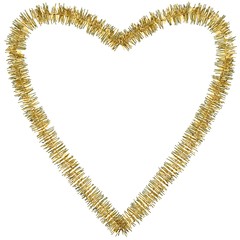 An isolated gold tinsel heart