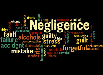 Negligence, word cloud concept 6
