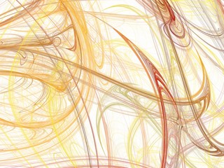 Yellow colorful fractal with curved lines