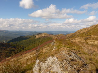 Piękny krajobraz górski. Bieszczady