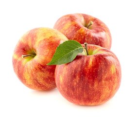 Fresh apples with leaf